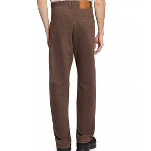 Jeans dorés en coton à effet délavé avec paillettes pour hommes <span class=keywords><strong>Pantalon</strong></span> décontracté d'extérieur à jambe droite avec effet enduit de papier d'aluminium à double genou - Product Image 5