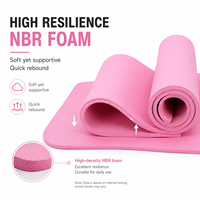 Tapis de yoga NBR antidérapant épaissi 8/10/15 mm pour débutants, tapis de yoga à domicile pour le sport, la danse, le fitness, équipement de sol