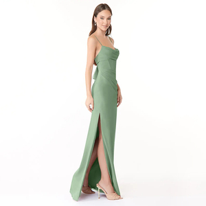 Abito in Chiffon plissettato con fiocco floreale personalizzato senza spalline floreale con spalline in vita naturale vestito estivo Casual e lavabile davanti - Product Image 3