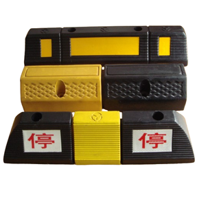 Tope de rueda reflectante amarillo de 550 mm para estacionamiento, de caucho y plástico, para estacionamientos, equipo esencial para estacionamientos - Product Image 2