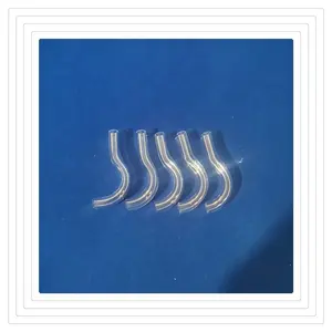 customizable high purity clear silica twin tube fused glass curving double hole quartz tube