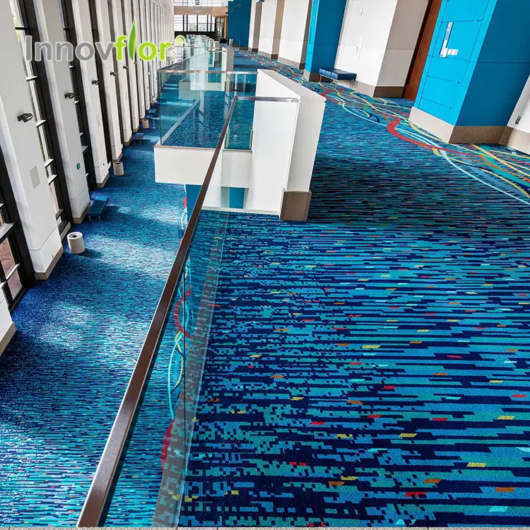 רצפת שטיח קיר לקיר קלאסי מודרני שטיח אדום מסדרון שטח ציבורי Axminster שטיח