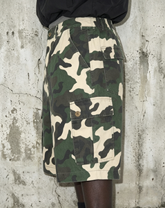 Pantalones Cortos Largos de Algodón Grueso con Efecto Desgastado HG para Hombre, Personalizados con Estampado de Camuflaje en Toda la Superficie, de Pierna Ancha, Estilo Cargo - Product Image 3