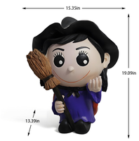 Statue de sorcière d'Halloween KW mignonne, durable, non toxique, imperméable, en résine, avec logo personnalisable, décoration de jardin intérieure/extérieure
