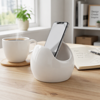 Haut-parleur de téléphone portable en céramique, décoration artistique, haut-parleur de table rond écologique pour la maison, le bureau, utilisation en intérieur