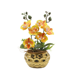Tizen Artificielle Orchidée En Pot Fleur Artificielle Vraie Touche Orchidée Fleurs Velours pour La Décoration De La Chambre - Product Image 5