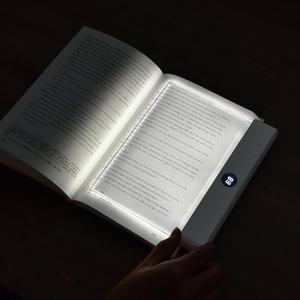 Book Light, Rechargeable Clear LED <b>Flat</b> Book Lights for Reading in Bed at Night with 3 Colors & Timer - Product Image 1