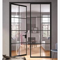 Nordi Français Noir Balcon Porte Patio En Fer Forgé Balançoire Crittall Porte Acier Verre Salon Fenêtres et Portes