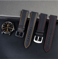Bracelets de montre hybrides faits main Lionorm, en nylon, toile, cuir véritable, toile de voile, souples, 20 mm, 22 mm
