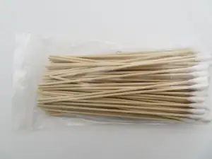 OEM Customized Ear Cleaning 100Pcs 6 Inch Long Wooden Bamboo Stick Qtips Buds Cotton Swabs