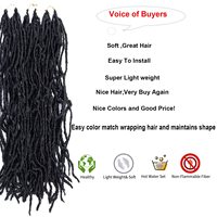 Estensioni per Capelli Dreadlocks Sintetici da 24 Pollici, Ciocche Singole Goddess Locs Nu Soft Faux Locs