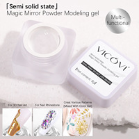 Gel UV fonctionnel semi-solide transparent 8g pour sculpture 3D, poudre miroir adhésive, gel soak-off pour nail art et manucure