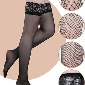 צבע יוקרה רב צבע תחרה נשים סקסיות ניילון משי גרביוני נשים נגד התזוזה ירך גדול רשת דייגים רשת דייגים גרבי רשת דייגים - Product Image 4