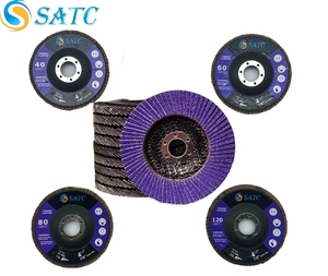 4-1/2 "x 7/8" mà<span class=keywords><strong>u</strong></span> tím mài mòn gốm Flap đĩa 40 <span class=keywords><strong>60</strong></span> 80 120 Grit Mài bánh xe T29 115x22mm Flap bánh xe cho meatal đánh bóng - Product Image 1