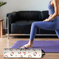 Sac de transport pour tapis de yoga à motif de fruits, imperméable, portable, avec bandoulière, sac de rangement pour le sport