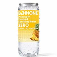 Boisson gazeuse pétillante à l'ananas BENNONE sans sucre, eau gazeuse fruitée, canette portable de 300 ml