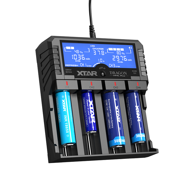 Multiple-Function Dragon VP4L PLUS Battery Capacity Test Measure Smart Charing Charger for 3.6/3.7V Li-ion 1.2V Ni-MH Batteries