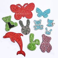 Strass glitter groene cartoon patch hart bloem beer konijn kristal applicatie voor naaldwerk kleding versiering outfit