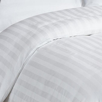 Parure de Lit Jacquard Luxe Rayures 3cm Blanche, Housse de Couette en Coton 100% pour Hôtels Étoilés, Vente en Gros, Taille Personnalisée