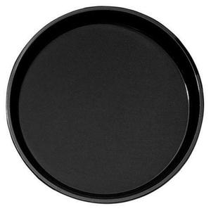 Plastic black color rustic plastic fast food drink snack non-slip round serving tray