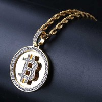 Collier pendentif Hip Hop pour homme en cuivre plaqué or micro-incrusté de zircon, style européen et américain, vente directe d'usine, offre spéciale