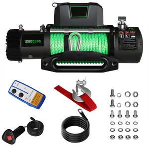 รอกไฟฟ้าสำหรับงานหนัก 12V 24V ความจุ 12000-20000 ปอนด์ สำหรับรถขับเคลื่อน 4 ล้อ <span class=keywords><strong>ATV</strong></span>/UTV สายสลิงเหล็ก พร้อมรีโมทคอนโทรล ความสูงในการยก 25 เมตร - Product Image 5