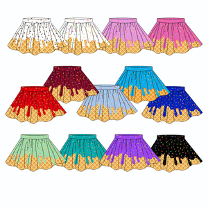 Ropa de Yoga para Niñas: Falda Pantalón con Diseño de Helado y Chispas, Novedosos Diseños de Moda Personalizada para Niñas Pequeñas, Ideales para Jugar Tenis - Product Image 3