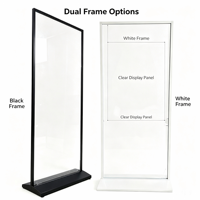 Présentoir sur pied durable et résistant au vent avec base à eau et cadre en acrylique transparent pour affiches, menus et signalétique promotionnelle