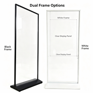 Rak <span class=keywords><strong>Display</strong></span> Lantai Tahan Angin yang Kokoh dengan Alas Air dan Bingkai Akrilik Transparan untuk Poster, Menu, dan Papan Promosi - Product Image 2