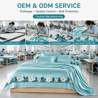 Ensemble de literie brodé sur mesure OEM ODM, housse de couette de luxe, drap, taie d'oreiller, logo personnalisé, ensemble de literie pour hôtel et maison
