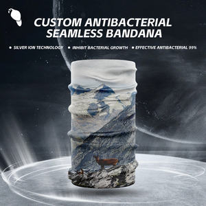 LEO مخصص الرقبة غايتر الفضة أيون التكنولوجيا متعددة الوظائف المضادة للبكتيريا أنبوب سلس باندانا حماية البنفسجية قناع الوجه في الهواء الطلق - Product Image 2