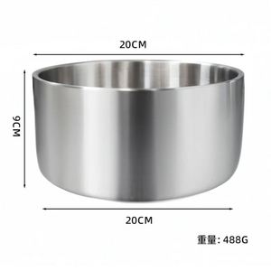 Bol à eau pour chien en acier inoxydable de grande capacité 64 oz, intérieur lisse et sans couture, sans résidus de nourriture - Product Image 3