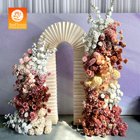 Arche de fleurs en soie avec structure métallique suspendue Sunwedding, couleur personnalisable pour la décoration de mariage, solution tout-en-un