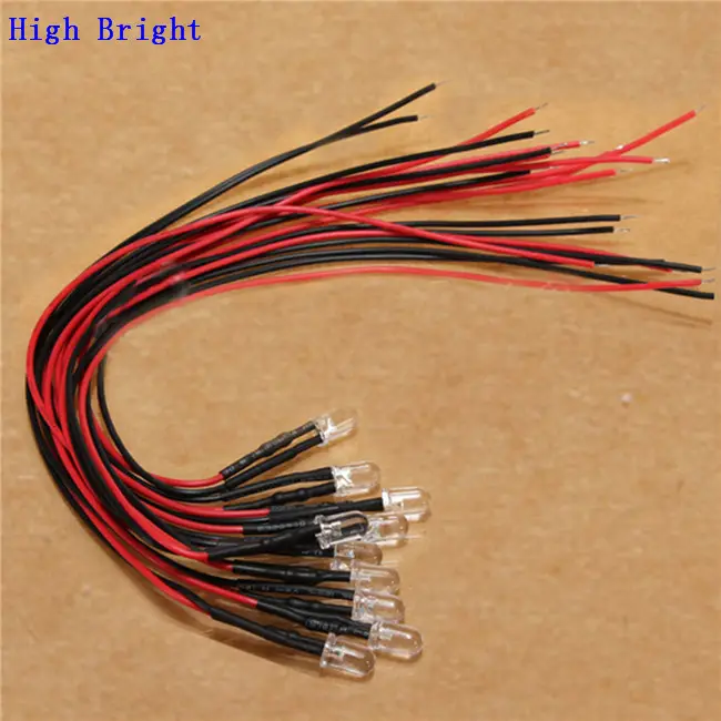 ケーブル発光3mm5mm 110V 220V IRUVケーブルダイオードLED配線済み青色拡散染色9V1.8mm