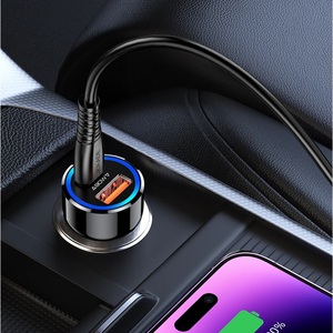 Cargador de coche Jokade de 90W con doble puerto USB C y cable para cargar teléfonos y tabletas - Product Image 4