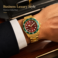 Montre mécanique pour homme, personnalisée, en gros, avec boîtier en acier inoxydable, verre saphir, miroir, étanche, pour les affaires