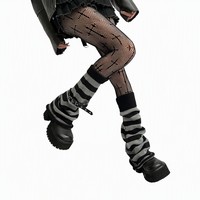 Collants en résille jacquard croisé pour femme, motif gothique punk, en nylon, pour Halloween, vente en gros, en stock, personnalisables OEM
