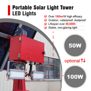 Torre de Luz Solar Industrial de 450W con Panel Solar, Sin Combustible, 36000 Lúmenes, Luces <span class=keywords><strong>LED</strong></span>, Iluminación Móvil para Áreas Remotas - Product Image 4