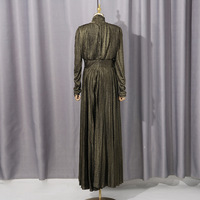 Nouvelle Robe Longue Plissée Élégante Décontractée à Col Semi-Montant et Manches Longues pour Femme Grande Taille – Idéale pour les Soirées