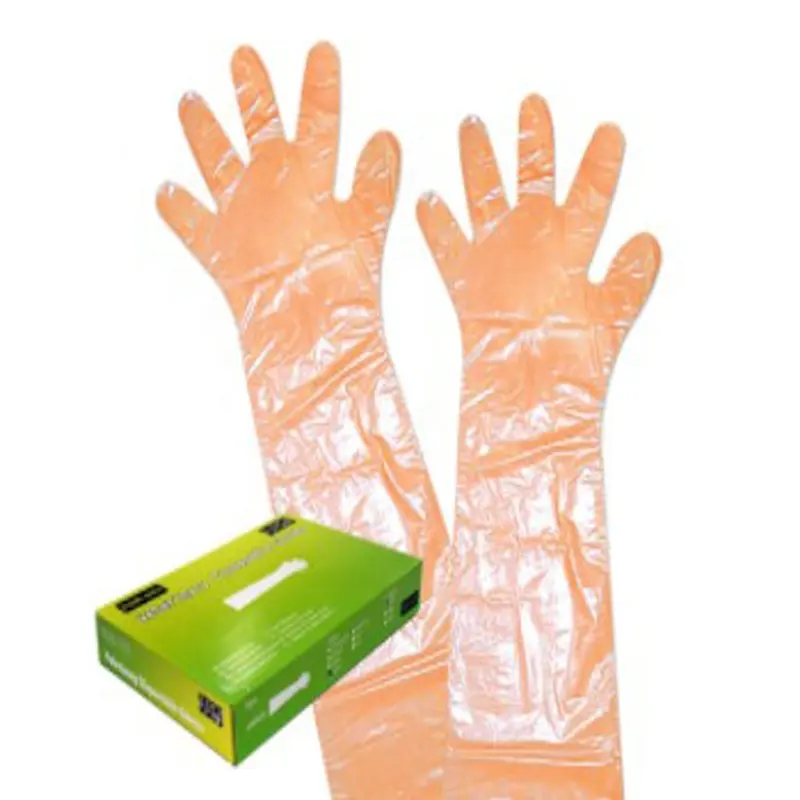 China Groothandel Arm Guard Verpleegster Huishoudelijke Schoonheidssalon Keuken Schoonmaken Lange Mouw Voedsel Cpe Handschoenen