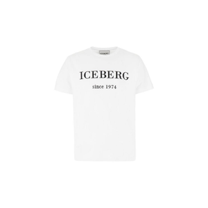 Diseñador de calidad superior Iceberg Logo blanco Camiseta de algodón Acanalado Cuello redondo Camisetas Casuales - Product Image 1