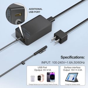 65 Wát máy tính xách tay sạc cho Microsoft Bề mặt Pro 9 8 6 5 4 3 bề mặt máy tính xách tay 5 Studio i5 đi & bề mặt đi với OVP bảo vệ - Product Image 4