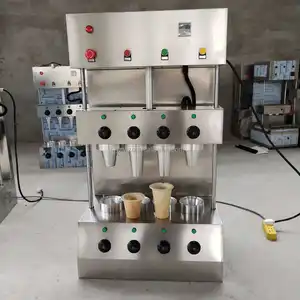 Cafeteira elétrica automática, pequena máquina de cone de biscoito doce waffle comestível pizza cone elétrico moldagem