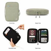 Dompet Perjalanan RFID dengan Tempat Pena, Organizer Paspor untuk Uang Tunai, Kartu, Dokumen, Tas Perjalanan Anti Air, Logo Custom