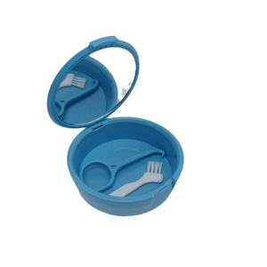 Portable Dental Storage Box With Mirror Orthodontic <b>Retainer</b> <b>Case</b> Invisalign Braces Container Sky Blue Manual Operated - Product Image 4