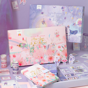 Simno 149PCS ít cô gái dễ thương từ khóa văn phòng phẩm Nguồn cung cấp Washi che băng Sticker Memo Pad Quà Tặng thiết lập với người cai trị - Product Image 1