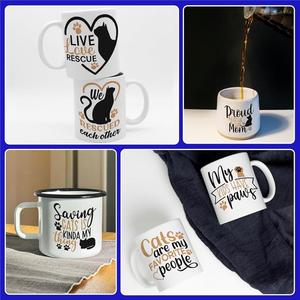 12 Hojas Impermeables con Protección UV para Pegatinas para Tazas y Vasos, Parches Termoadhesivos con Diseños de Dibujos Animados - Product Image 6