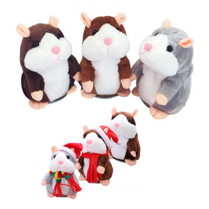 Funny Electric 15cm Voice Record and Repeat Talking Hamster Plush Hamster Talking