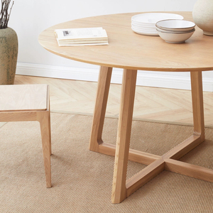 Fabricant professionnel Ensemble de table à manger en bois de teck Ensemble de café rond en bois rustique pour restaurant - Product Image 6
