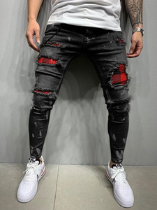 Fábrica de China Venta caliente Popular Roto Destroy <span class=keywords><strong>Jeans</strong></span> para <span class=keywords><strong>hombre</strong></span> <span class=keywords><strong>Skinny</strong></span> Ripped Hole <span class=keywords><strong>Jeans</strong></span> para <span class=keywords><strong>hombre</strong></span> - Product Image 4
